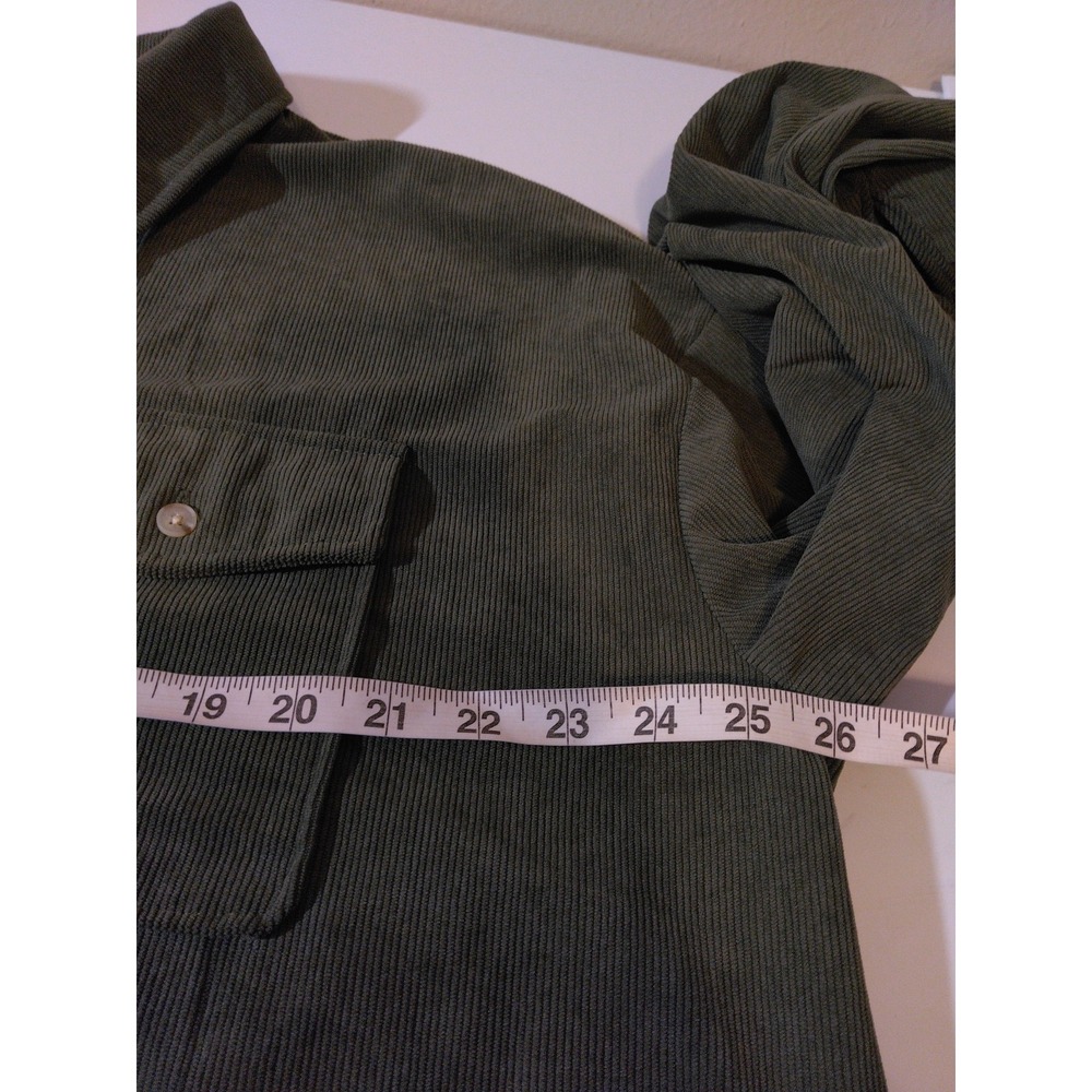 Mens Corduroy Button Down Shirt Size XL Green Workwear Outdoors Retro Layers - Picture 6 of 8